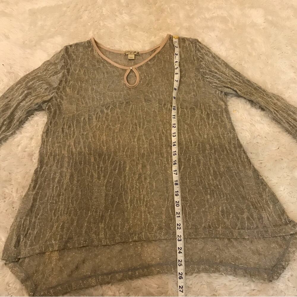 Energe Gold cami semi sheer with lace long sleeve size medium new with t… - Picture 3 of 5